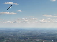 Termikflyvning sammen med mge i 1600 m over Vestjylland (Lemvig)